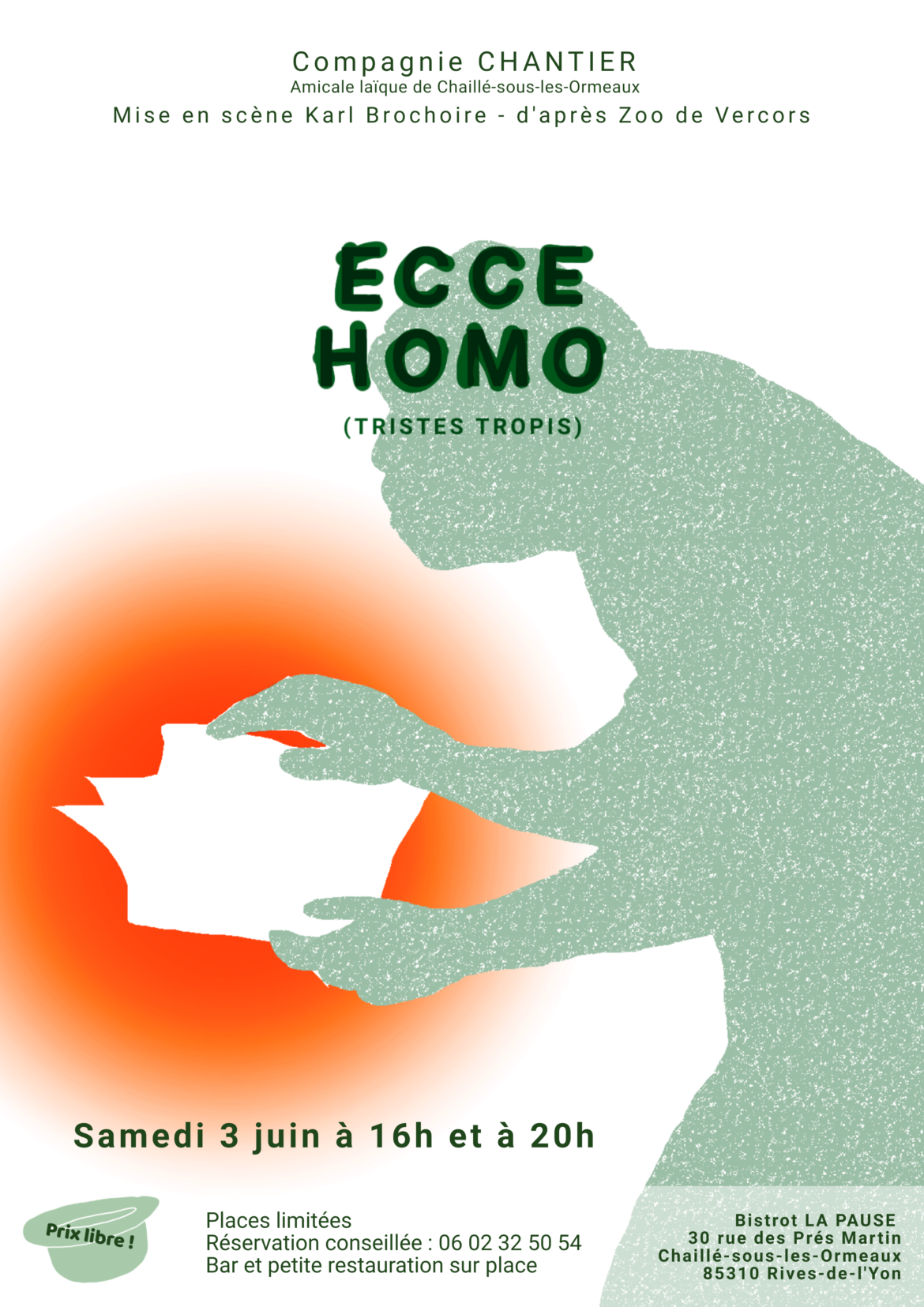 Ecce Homo 3 juin Théâtre à La Pause